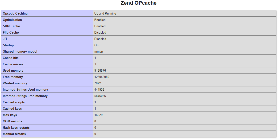 Zend Opcache Extension
